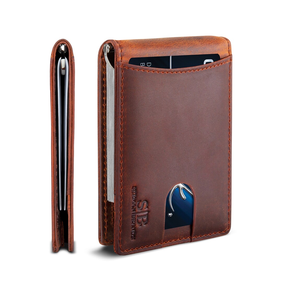SERMAN BRANDS RFID Blocking Bifold Slim Genuine Leather Thin - Etsy