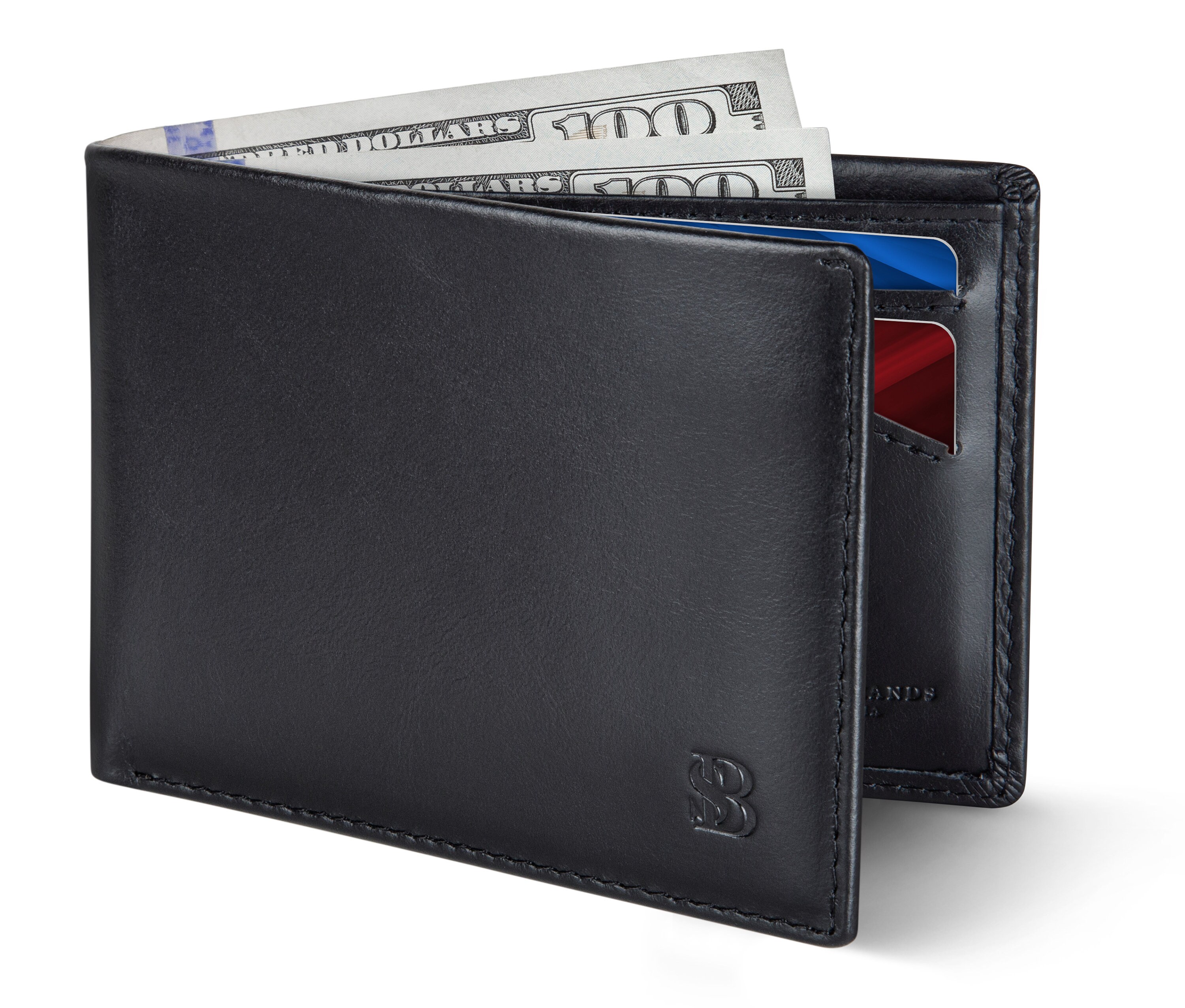 Serman Brands Money Clip Wallet | Mens Wallets Slim | Front Pocket | RFID Blocking Card Holder | Minimalist Mini Bifold | Ruby Red, Men's, Size: Small