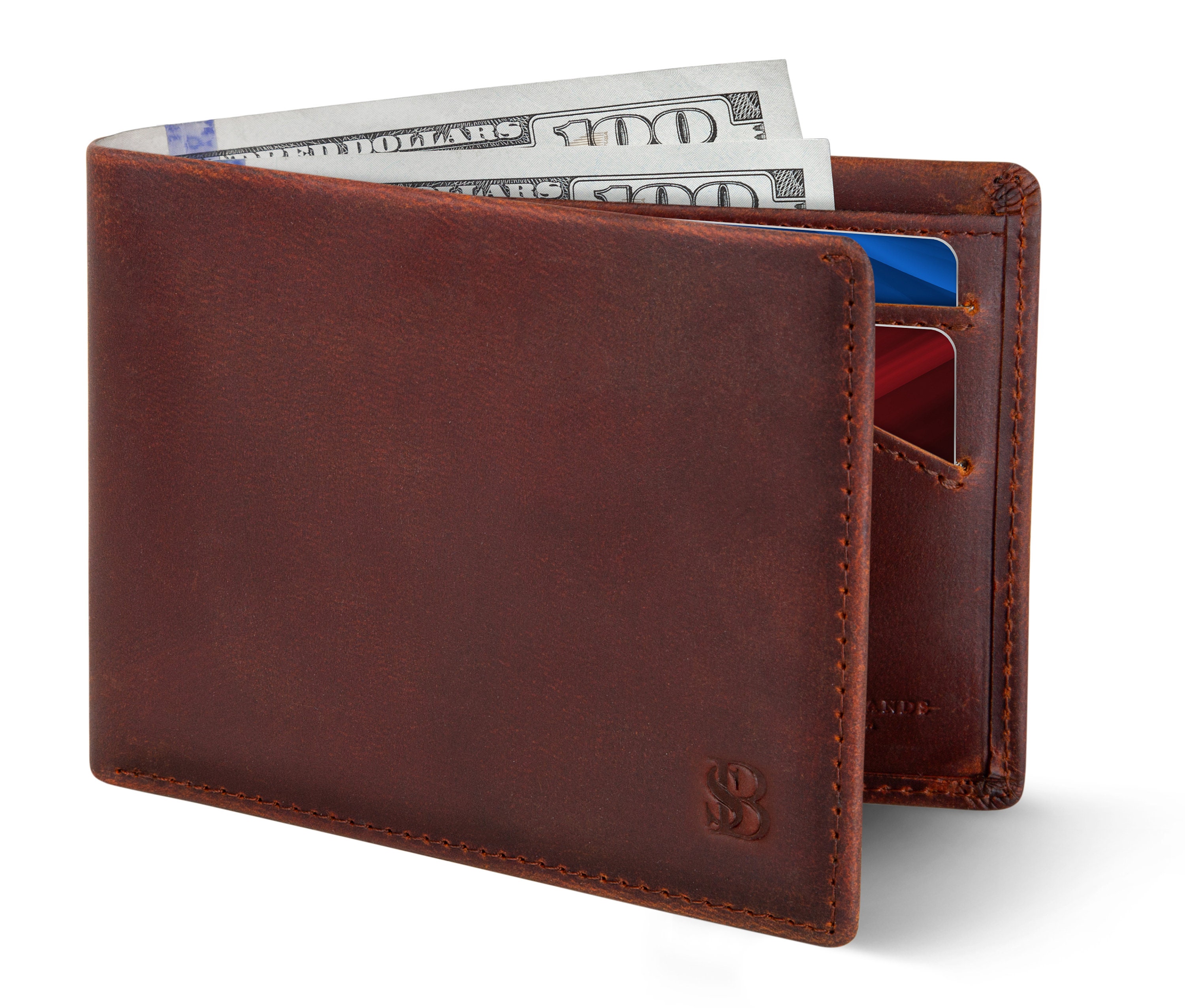 Men's Genuine Leather Bifold Wallet – RFID Blocking, 13 Card Slots, ID Window, Gift Box Included - View #5