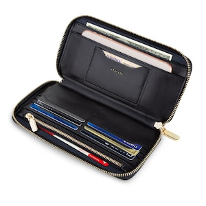Cartera clásica de mano para mujer SERMAN BRANDS con bloqueo RFID. Monedero con tarjetero y soporte para teléfono - Iconic