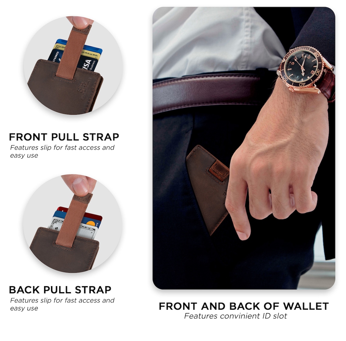 Ariat Men's RFID-Blocking Brown Bi-Fold Wallet