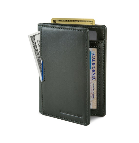 Cool Leather Mens Slim Front Pocket Wallet Small Wallets for Men