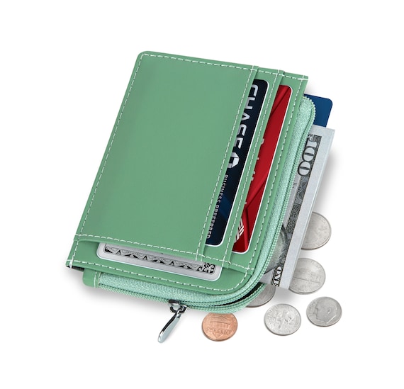 Small Wallets for Women. Slim Wallet for Women With Coin Purse and Credit Card Holder. RFID Wallet Women Vegan Leather Wallet sage Mini Etsy UK