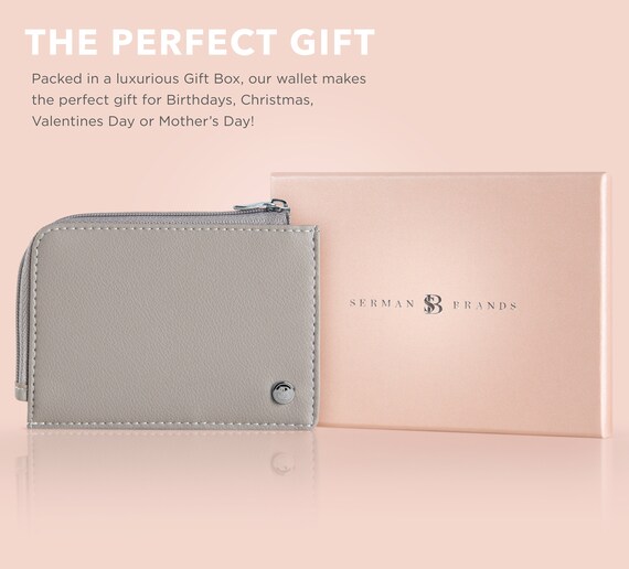 Slim RFID Wallet For Women - Compact PU Leather Bifold With Zipper Coin Pocket & ID Window