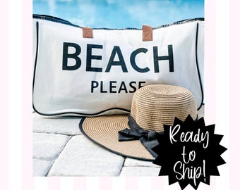 Beach Please - Canvas Tote Bag