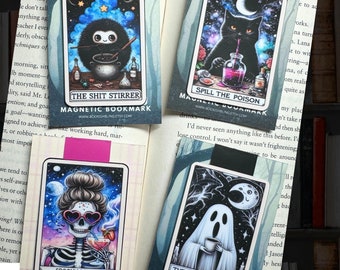 Magnetic Bookmarks, True Crime, books, ghosts , Spooky Bookmarks, Page Saver, Bookish Gift, pumpkins