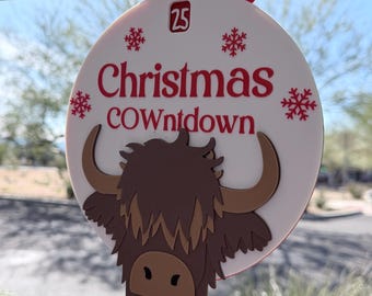 Hanging Christmas Countdown Sign – Festive Wall Décor