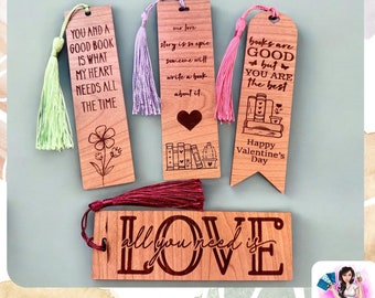 Bookmarks | Wooden Bookmark | Valentine | Love and Booksq