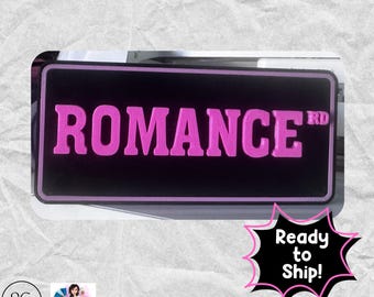 Romance Book Shelf Sign, 3D Printed, Library Signs