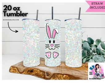 Easter Bunny Sparkles-  20oz Stainless Steel Tumbler - Clearance
