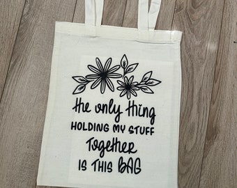 Cotton Canvas Tote Bag- holding my stuff together