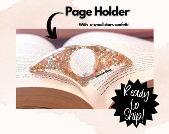 Resin Page Holder- Extra Small Stars Sequins