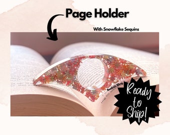 Resin Page Holder- Snowflake Sequins