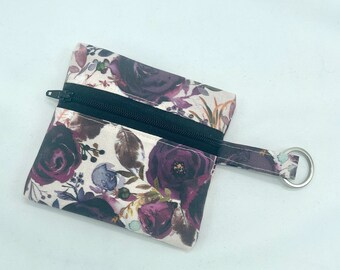 Zipper Pouch, coin pouch - Floral