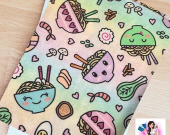 Kawaii Rainbow Ramen party - Book Sleeve, ipad sleeve, Kindle Sleeve, Oasis
