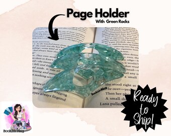 Resin Page Holder- Blue Green Rocks