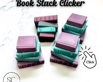 Book Stack Fidget Clicker | 3D Printed book Toy | Cute Desk or Pocket Fidget