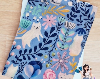 Floral Cats - Book Sleeve, ipad sleeve, Kindle Sleeve, Oasis