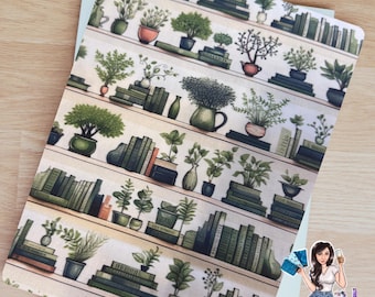 Books and Plants on Shelves, Book Sleeve, ipad sleeve, Kindle Sleeve, Oasis