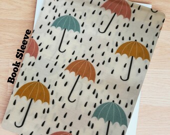 Umbrellas in the rain- Booksleeve, Book Cover, ipad sleeve, Kindle Sleeve