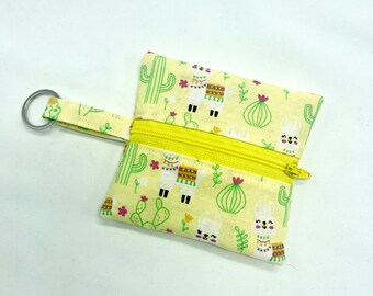 Zipper Pouch, coin pouch - Llamas