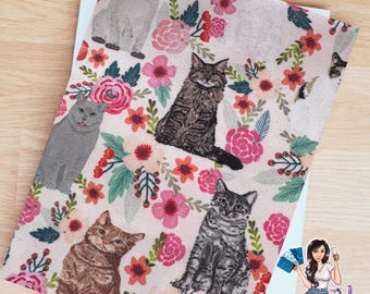 Cats in Garden - Book Sleeve, ipad sleeve, Kindle Sleeve, Oasis