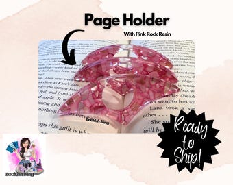 Resin Page Holder- Pink Rocks