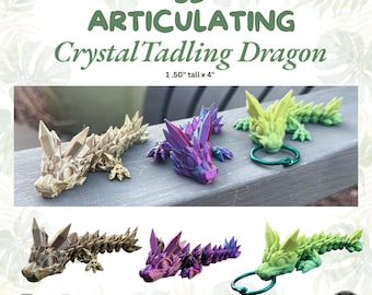 3D Articulating Tadling Dragon- toys, desk toy, kids, gifts