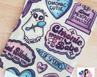 Chronic Cutie on white or blue -Book Sleeve, ipad sleeve, Kindle Sleeve, Oasis