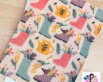 Rain boots and Flowers - Book Sleeve