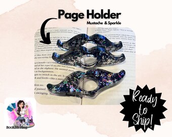 Resin Page Holder- Mustache Sparkles