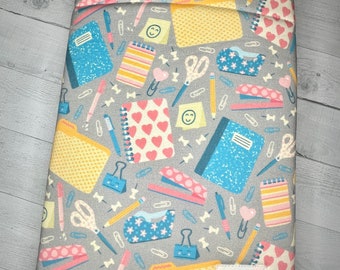 8x10 Ready to Ship -Cute Office Supplies- Book Sleeve
