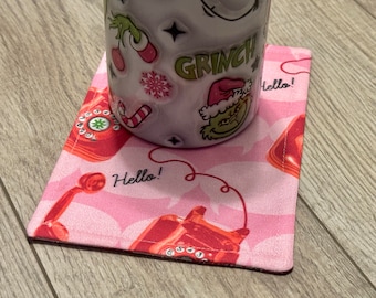 Hello Fabric Coaster, Desk Coaster, Beverage Coaster for Hot and Cold Items