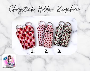 Chapstick Holder Keychains - Summer Version 1 - Fruit