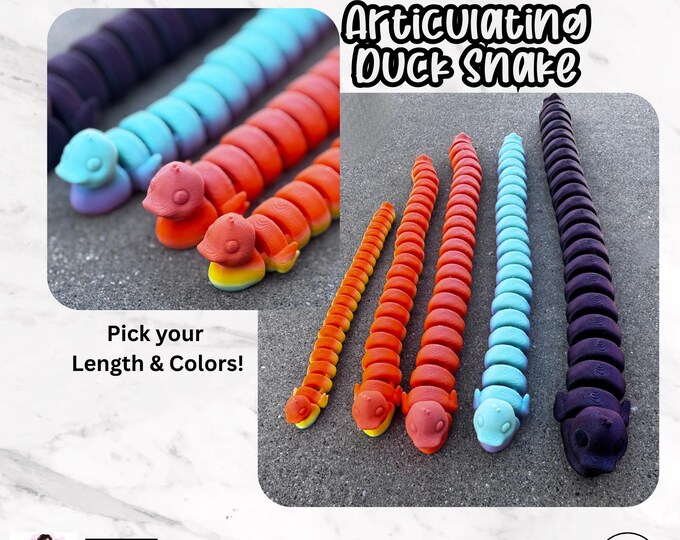 Featured listing image: Articulating Duck Snake 3D - customize colors and size