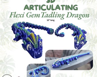 3D Articulating Gem Dragon- toys, desk toy, kids, gifts
