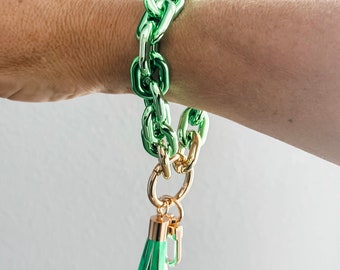 Acrylic Wristlet Keychain - “green”