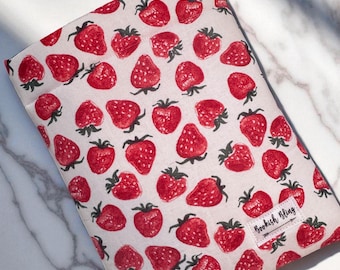 Ready to Ship- Strawberries - BookSleeve, ipad sleeve, Kindle Sleeve, Oasis
