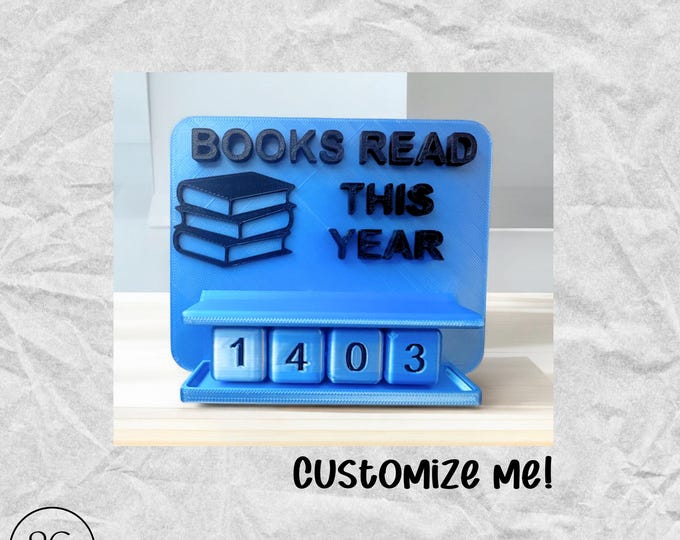 Featured listing image: Books Read Shelf Counter plus 8 dice - customize colors!