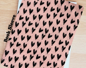 Black Hearts on Pink- Booksleeve, Kindle sleeve