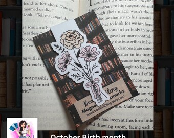 Birthday Floral Magnetic Bookmarks, books, coquette, Bookmarks, Page Saver, Bookish Gift