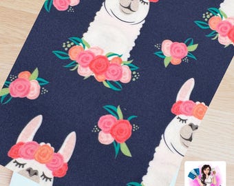 Floral Llama- Book Sleeve, Book Cover, ipad sleeve