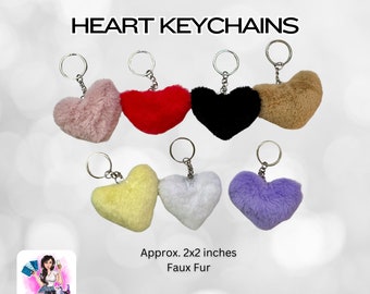 Faux Fur HEART Keychains
