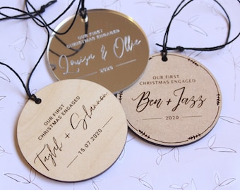 Our First Christmas Together | Personalised Ornament |  Boyfriend, Girlfriend, Couple, Valentine Gift | Custom Wood Bauble Tree Decoration
