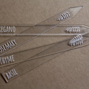 Engraved Garden Markers  Herb, Vegetable, Flower Labels  Custom Plant Names  Acrylic Plant Stakes  Personalised