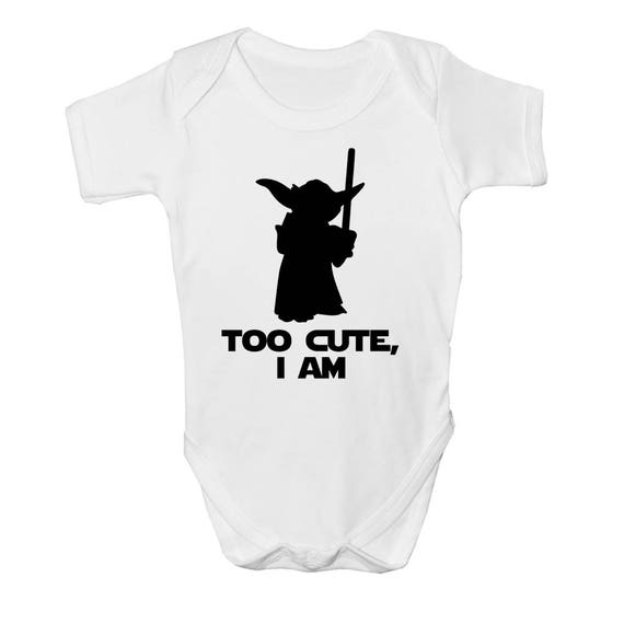 Too Cute I Am Funny Star Wars Yoda Inspired Baby Grow Gro | Etsy