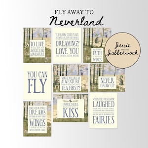 Neverland party | Sign Prints, Peter Pan Part Signs, You Can Fly, I would like to give you a Kiss, Fairies, Adventure, Believe