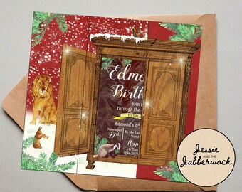 Opening Wardrobe Invite | The Lion, the Witch & the Wardrobe | Woodland Narnia Invitation | snowy winter wonderland | Folded Printable