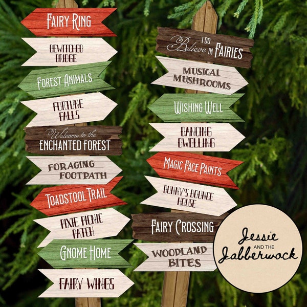 Enchanted woods Directional signs Party Pack Printables | Fairy Decorations | Faraway Tree party | Snail Trail | Fairy Crossing | Fairyland