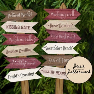 Love Directional tekent Party Pack Printables | Valentijnsdag Decoraties | Verjaardag | Bruiloft